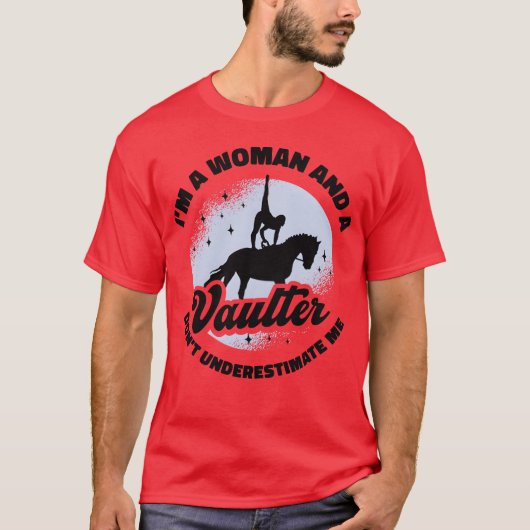 Paardenpaard Vaulting Vaulter Horseback T-shirt (Voorkant)
