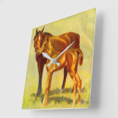 paardenpaard vierkante klok (Hoek)