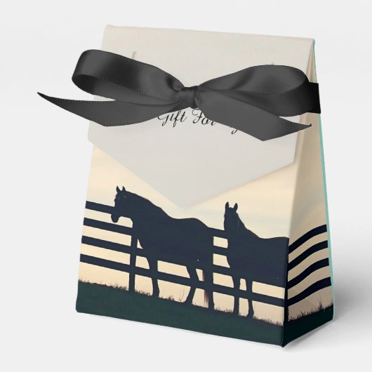 Paardenpaarden aan de Pasture Fence Bedankdoosjes (Voorkant Zijde)