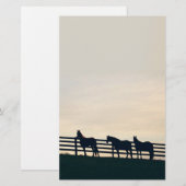 Paardenpaarden aan de Pasture Fence Briefpapier (Voorkant / Achterkant)