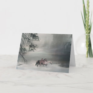 PaardenpaardenkerstKaart uit de hele Miles Feestdagen Kaart