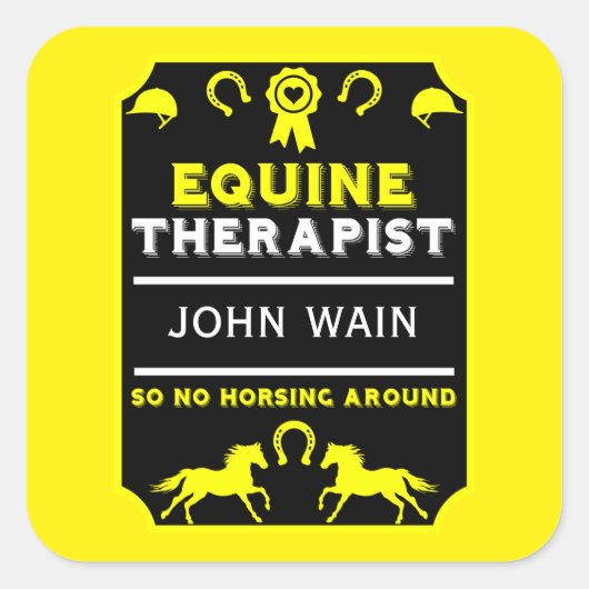 paardenpaardentherapeut vierkante sticker (Voorkant)
