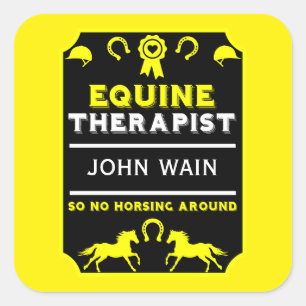 paardenpaardentherapeut vierkante sticker