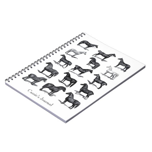  paardenpaardrijder gepersonaliseerd notitieboek (Linkerzijde)