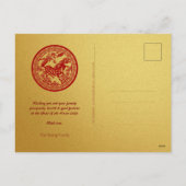 Paardenpapercut bloesems Chinees Nieuwjaar 2026 Po Feestdagenkaart (Achterkant)