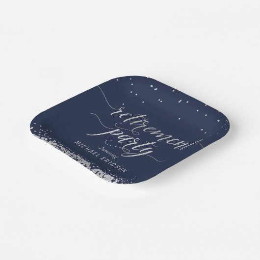 Paardenpapier Bord Elegant Silver, marine (Gebogen)