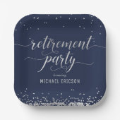 Paardenpapier Bord Elegant Silver, marine (Voorkant)