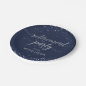 Paardenpapier Bord Elegant Silver, marine (Gekanteld)