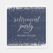 Paardenpapier Napkin Elegant Silver, marine Servet (Voorkant)