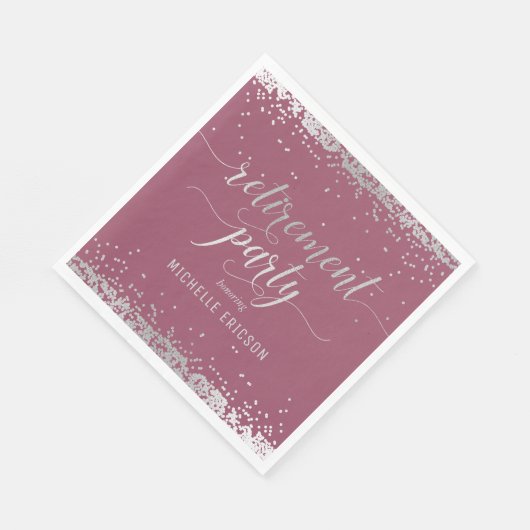 Paardenpapier Napkin Elegant Silver, Roze Servet (Hoek)