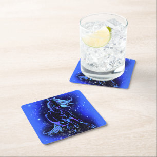 Paardenpapier Onderzetter Blauw Sterren Moonlight 