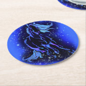 Paardenpapier Onderzetter loopt in blauw maanlicht (Gebogen)