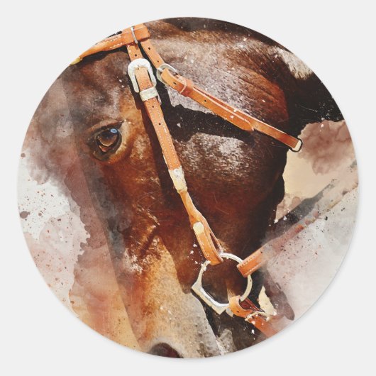 paardenpapier ronde sticker (Voorkant)