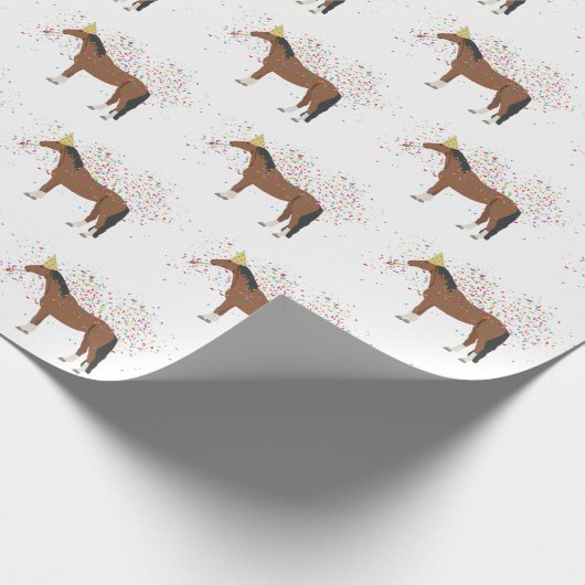 Paardenparkdieren met een partij cadeaupapier (Hoek)