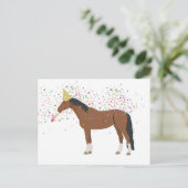 Paardenparkdieren met een partij feestdagenkaart (Staand voorkant)