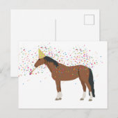 Paardenparkdieren met een partij feestdagenkaart (Voorkant / Achterkant)