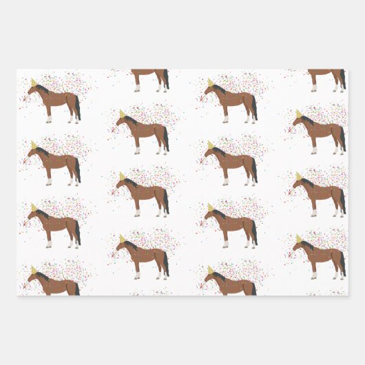 Paardenparkdieren met een partij inpakpapier vel (Voorkant 2)