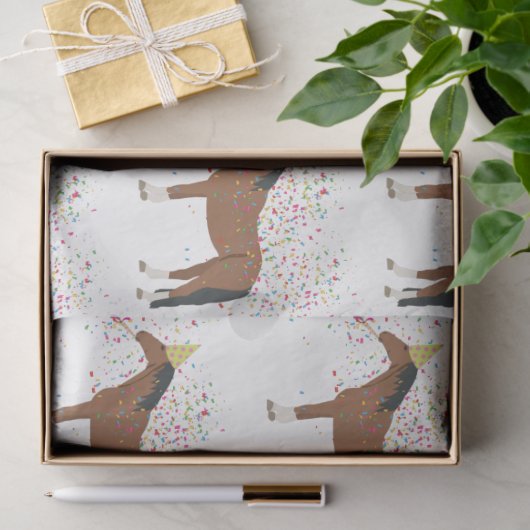 Paardenparkdieren met een partij tissuepapier (Geschenk)