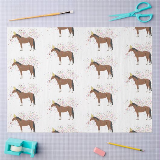 Paardenparkdieren met een partij tissuepapier (Craft)