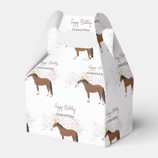 Paardenpartende landbouwhuisdieren Aangepaste naam Bedankdoosjes (Achterkant)