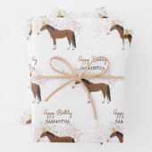 Paardenpartende landbouwhuisdieren Aangepaste naam Inpakpapier Vel (In situ)