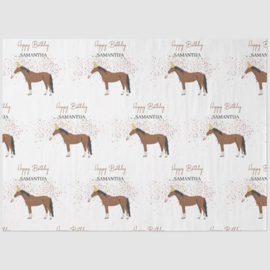 Paardenpartende landbouwhuisdieren Aangepaste naam Tissuepapier (Voorkant)