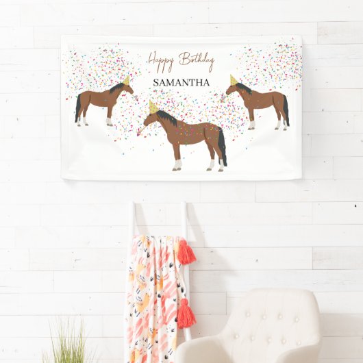 Paardenpartende landbouwhuisdieren op zaterdag spandoek (Insitu)