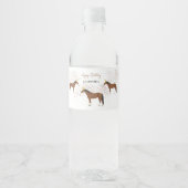 Paardenpartende landbouwhuisdieren op zaterdag waterfles etiket (Voorkant)