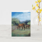 "Paardenpasta" Art Note Card Kaart (Gele Bloem)
