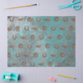 Paardenpatroon (blauw) tissuepapier (Craft)