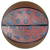 Paardenpatroon (rood, wit en blauw) basketbal (Voorkant)