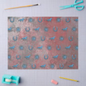 Paardenpatroon (rood, wit en blauw) tissuepapier (Craft)