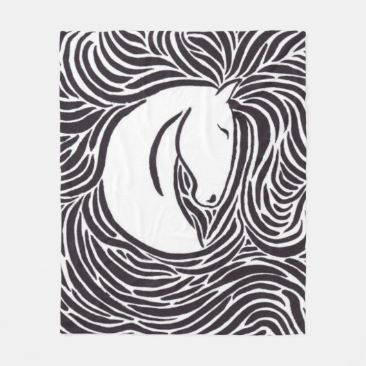 Paardenpenseel Fleece Deken (Voorkant)