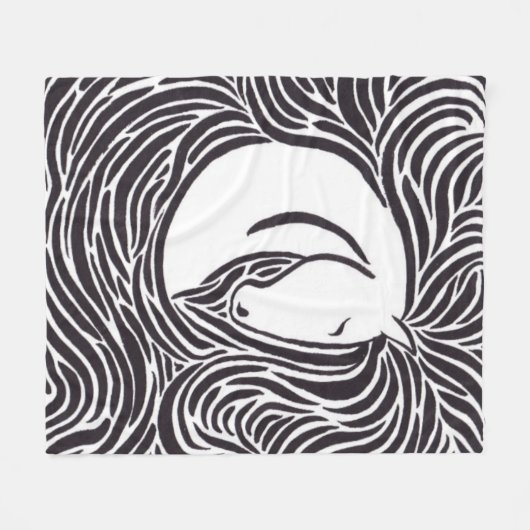 Paardenpenseel Fleece Deken (Voorkant (Horizontaal))