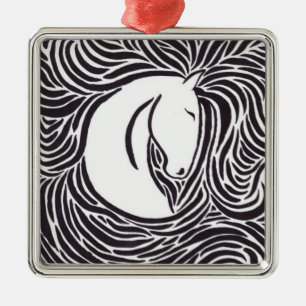 Paardenpenseel Metalen Ornament