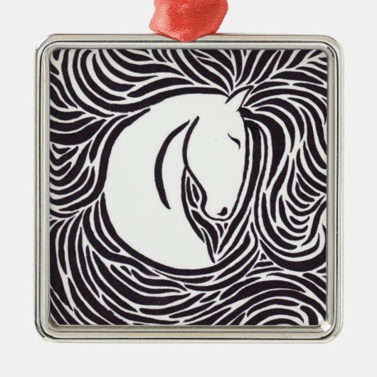 Paardenpenseel Metalen Ornament (Voorkant)