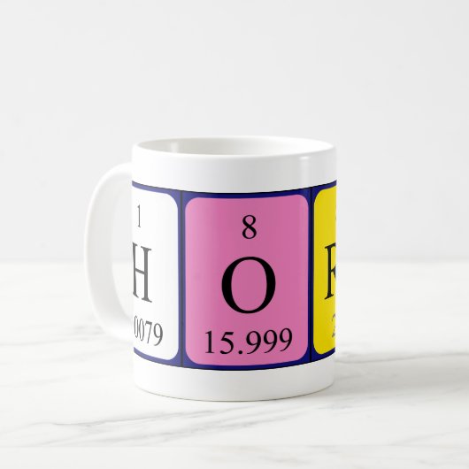 Paardenperiodieke tabelnaam mok (Voorkant links)