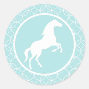 paardenpest; Babyblauwe cirkels Ronde Sticker