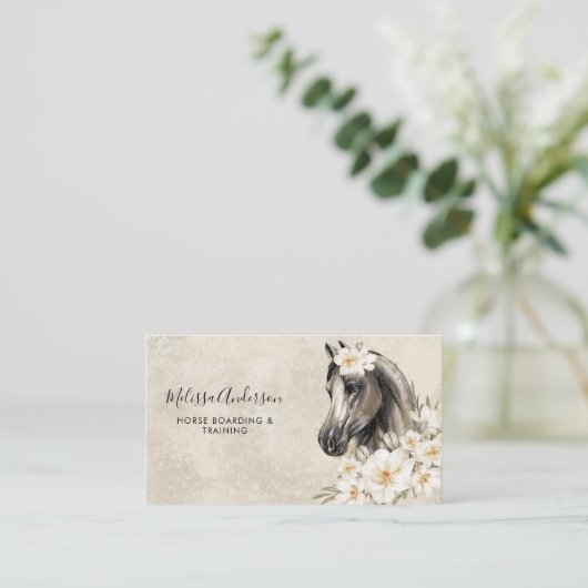 Paardenpest  Paarden Floral personaliseer Equestri Visitekaartje (Staand voorkant)