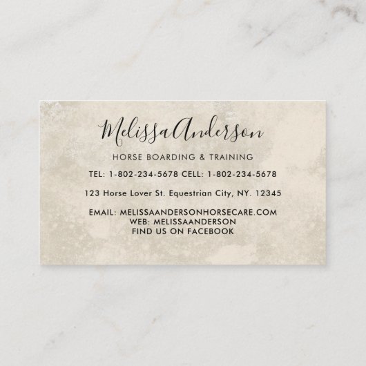 Paardenpest Paarden Floral personaliseer Equestri Visitekaartje (Achterkant)