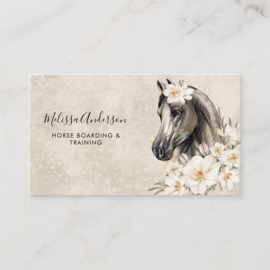 Paardenpest  Paarden Floral personaliseer Equestri Visitekaartje (Voorkant)