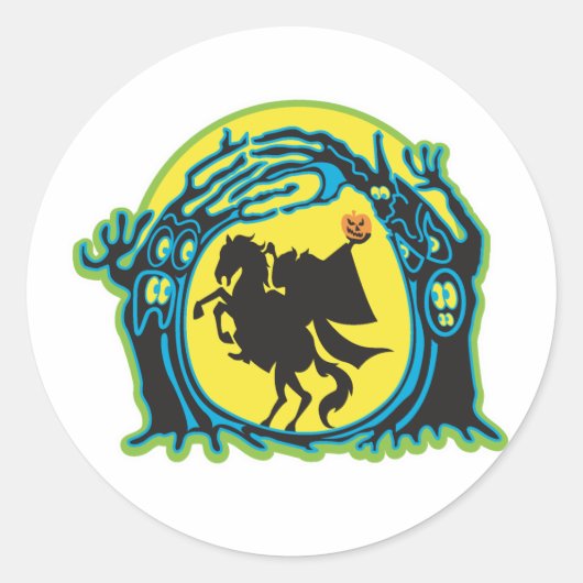 paardenpestkop ronde sticker (Voorkant)