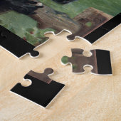 paardenpestrische rode rode rode naaldjas legpuzzel (Zijkant)