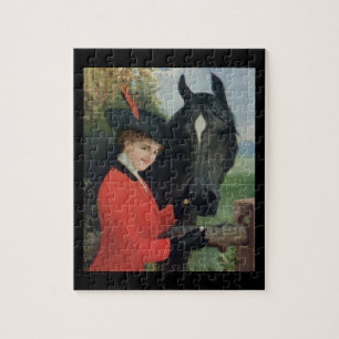  paardenpestrische rode rode rode naaldjas legpuzzel