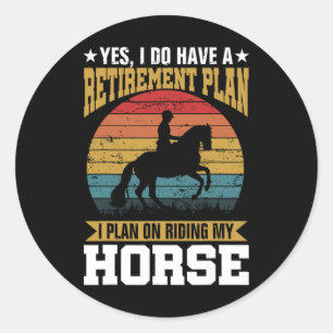 Paardenplan voor uittredingspaarden Horse Lover Fu Ronde Sticker