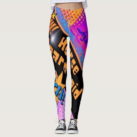 Paardenplank Comic Design Leggings (Voorkant)