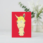 Paardenportret cartoon briefkaart (Staand voorkant)