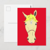 Paardenportret cartoon briefkaart (Voorkant / Achterkant)