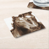 Paardenportret III Kartonnen Onderzetters (Schuin)