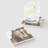 Paardenportret III Stenen Onderzetter (Zijkant)